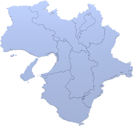 大阪を中心に、兵庫、奈良、京都などの関西エリア